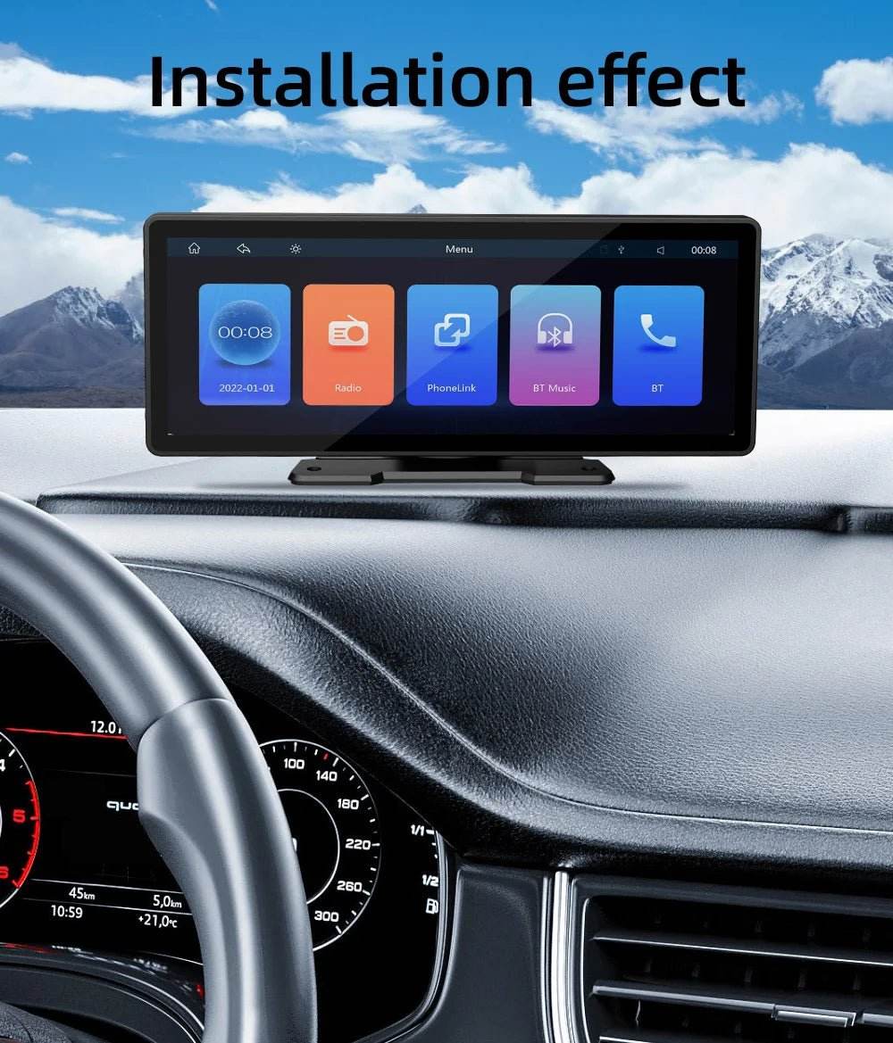 Portable Wireless Carplay Screen BQCC 10.26 Inch HD Rear Reversing Camera - Loja Manuel Coelho
