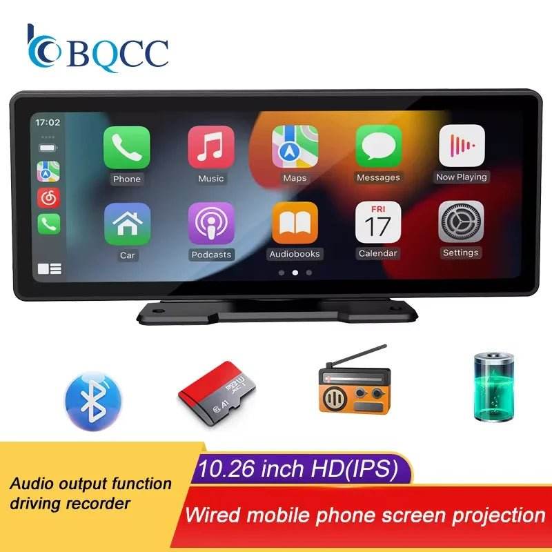 Portable Wireless Carplay Screen BQCC 10.26 Inch HD Rear Reversing Camera - Loja Manuel Coelho