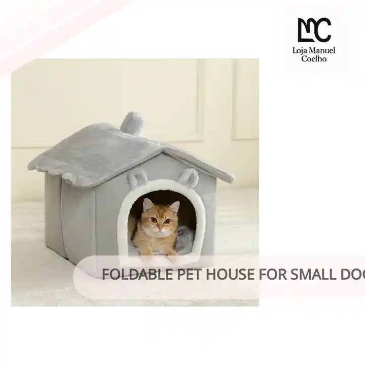 Foldable Pet House For Small Dogs And Cats Portable Soft 100 Percent Cotton Cat House by@Outfy