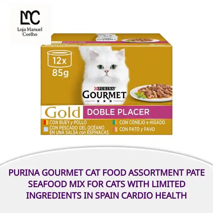 Purina Gourmet Cat Food Assortment Pate Seafood Mix For Cats With Limited Ingredients In Spain Cardio Health by@Outfy