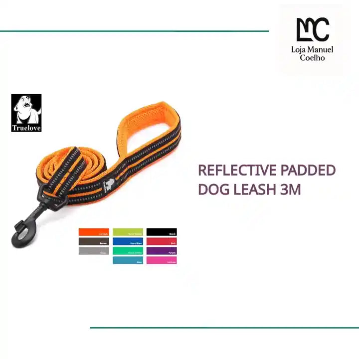 reflective padded dog leash 3M by@Outfy