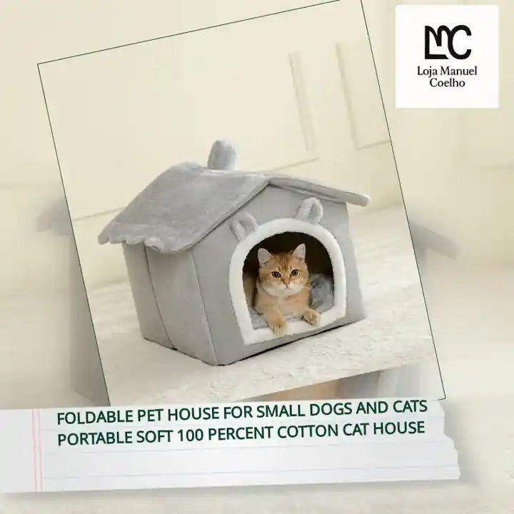 Foldable Pet House For Small Dogs And Cats Portable Soft 100 Percent Cotton Cat House by@Outfy