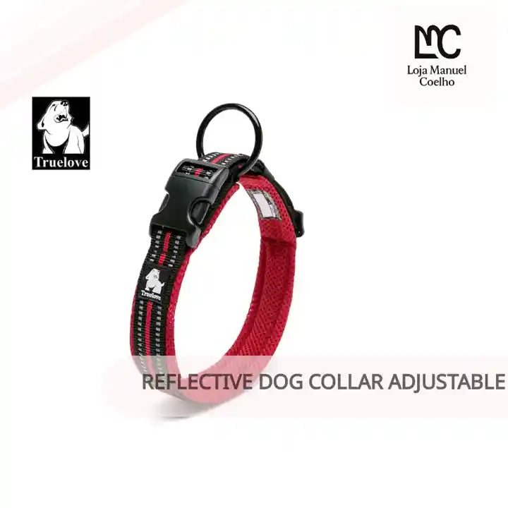 Reflective Dog Collar Adjustable Nylon Quick-Release Padded Person by@Outfy