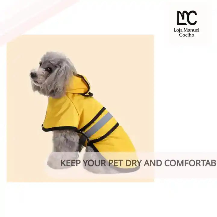 Keep Your Pet Dry And Comfortable - Adjustable Waterproof & Windproof Dog Raincoat!