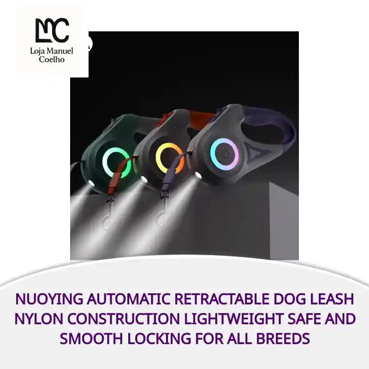 NUOYING Automatic Retractable Dog Leash Nylon Construction Lightweight Safe And Smooth Locking For All Breeds