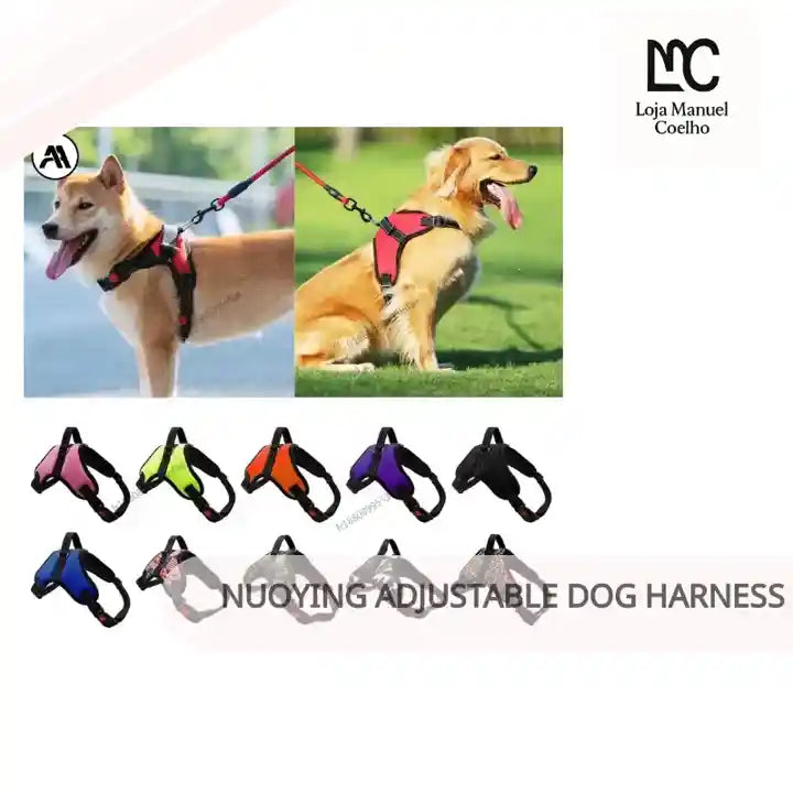 NUOYING Adjustable Dog Harness And Leash Nylon No Pull Design For Safe Soft Walks by@Outfy