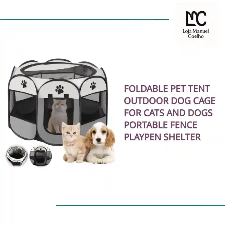 Foldable Pet Tent Outdoor Dog Cage For Cats And Dogs Portable Fence Playpen Shelter by@Outfy