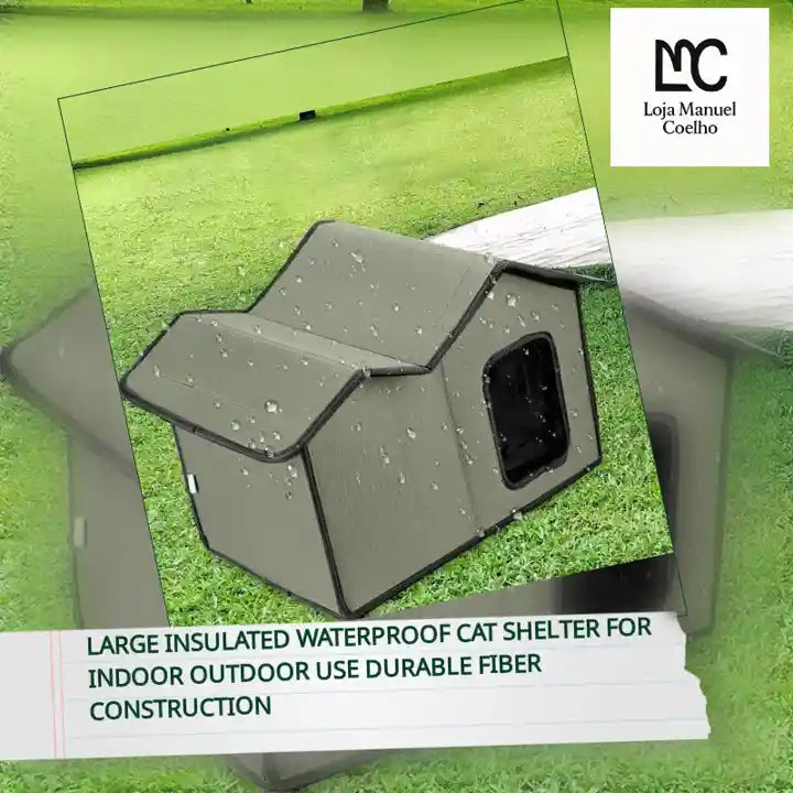 Large Insulated Waterproof Cat Shelter For Indoor Outdoor Use Durable Fiber Construction by@Outfy