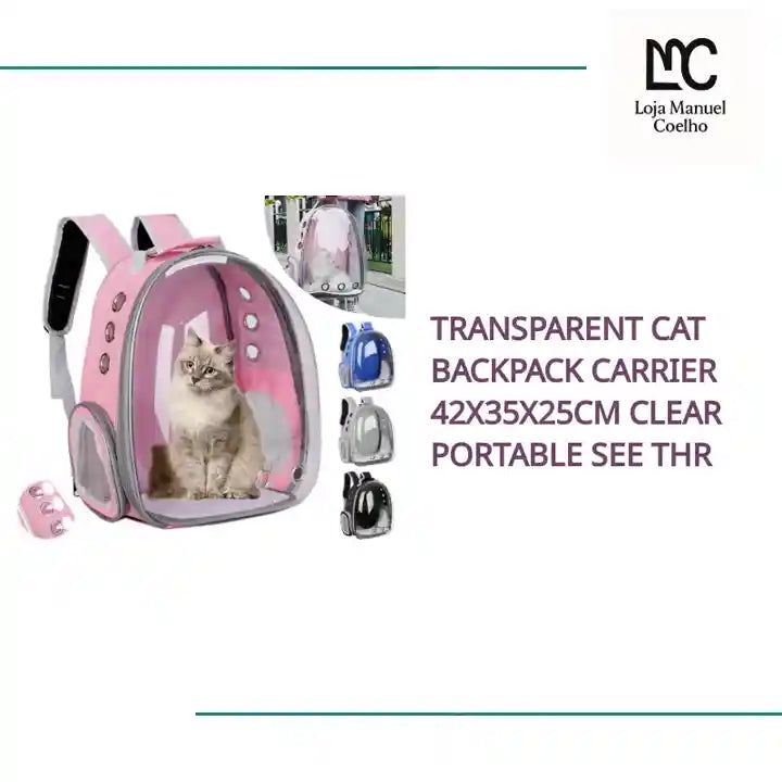 Transparent Cat Backpack Carrier 42x35x25cm Clear Portable See Thr by@Outfy