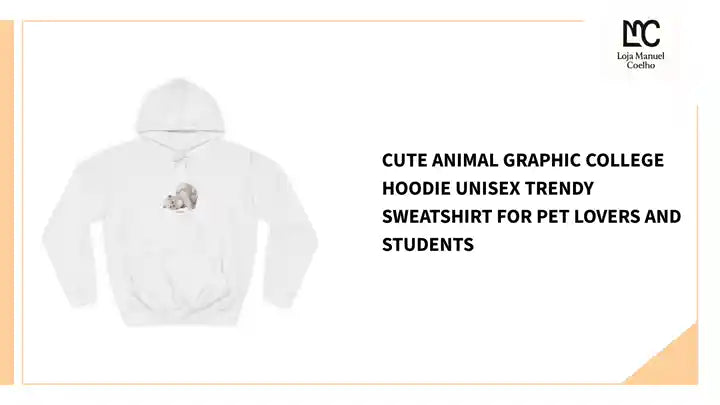 Cute Animal Graphic College Hoodie Unisex Trendy Sweatshirt For Pet Lovers And Students by@Outfy