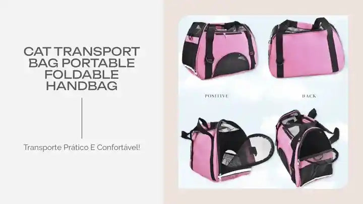 Cat Transport Bag Portable Foldable Handbag showing multiple angles, ideal for secure travel with your cat.