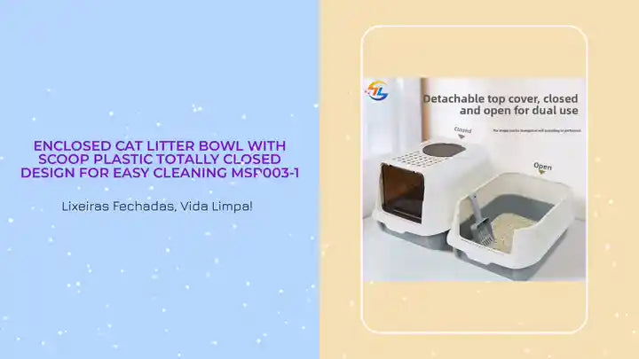 Enclosed Cat Litter Bowl With Scoop Plastic Totally Closed Design For Easy Cleaning MSP003-1 by@Outfy