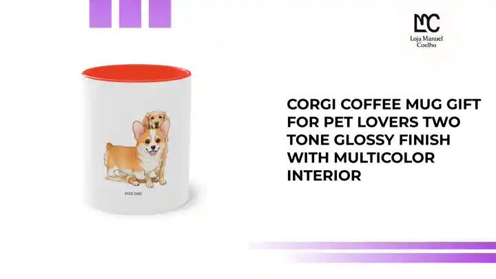 Corgi Coffee Mug Gift For Pet Lovers Two Tone Glossy Finish With Multicolor Interior by@Outfy
