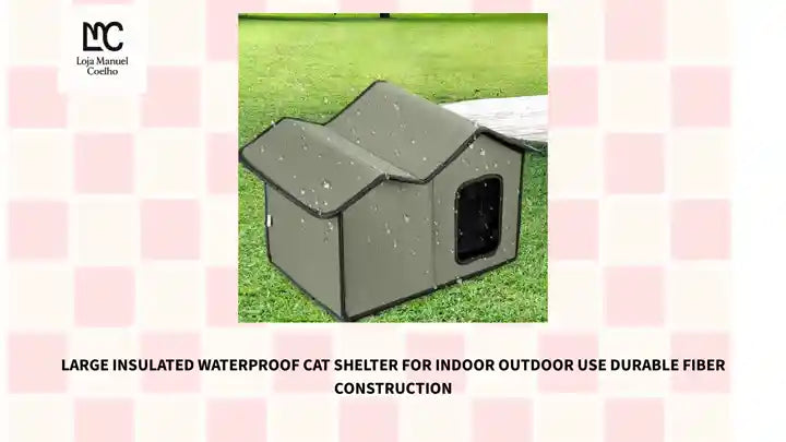 Large Insulated Waterproof Cat Shelter For Indoor Outdoor Use Durable Fiber Construction by@Outfy