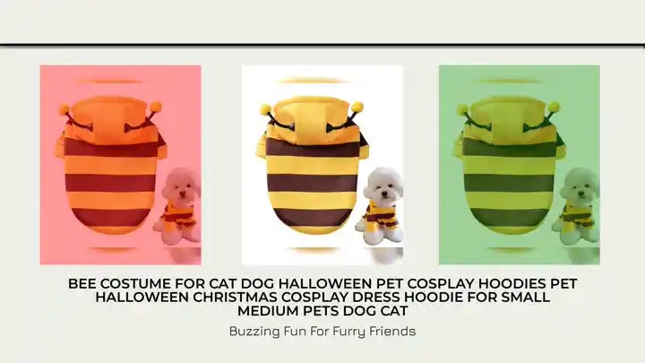 Bee Costume For Cat Dog Halloween Pet Cosplay Hoodies Pet Halloween Christmas Cosplay Dress Hoodie for Small Medium Pets Dog Cat
