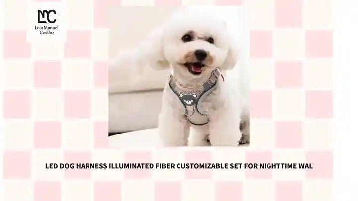 LED Dog Harness Illuminated Fiber Customizable Set for Nighttime Wal by@Outfy