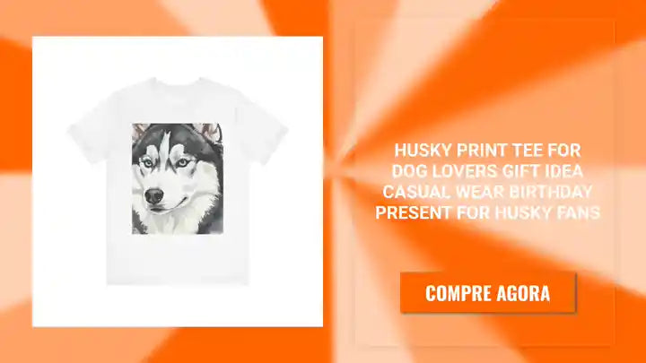 Husky Print Tee For Dog Lovers Gift Idea Casual Wear Birthday Present For Husky Fans by@Outfy