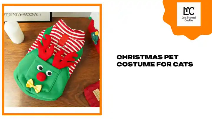 Christmas pet costume for cats featuring a reindeer design, perfect for festive celebrations and holiday photos.