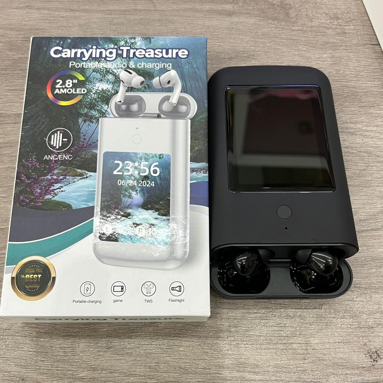 Powerbank con Auriculares TWS 8000mAh - Bluetooth v5.3, Pantalla LCD