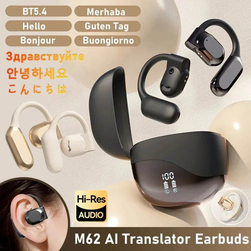 Real Time AI Translator Earbuds Bluetooth-Compatible 5.4 - Loja Manuel Coelho