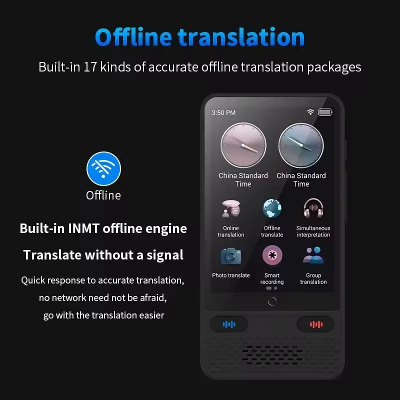 S85 Voice Portable Translator Device with 138 Languages 3.5inch Screen Smart Voice - Loja Manuel Coelho