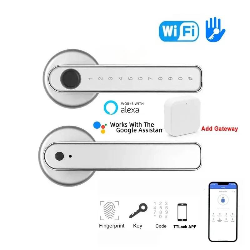 Single-lever smart fingerprint door lock with TTLOCK - Loja Manuel Coelho