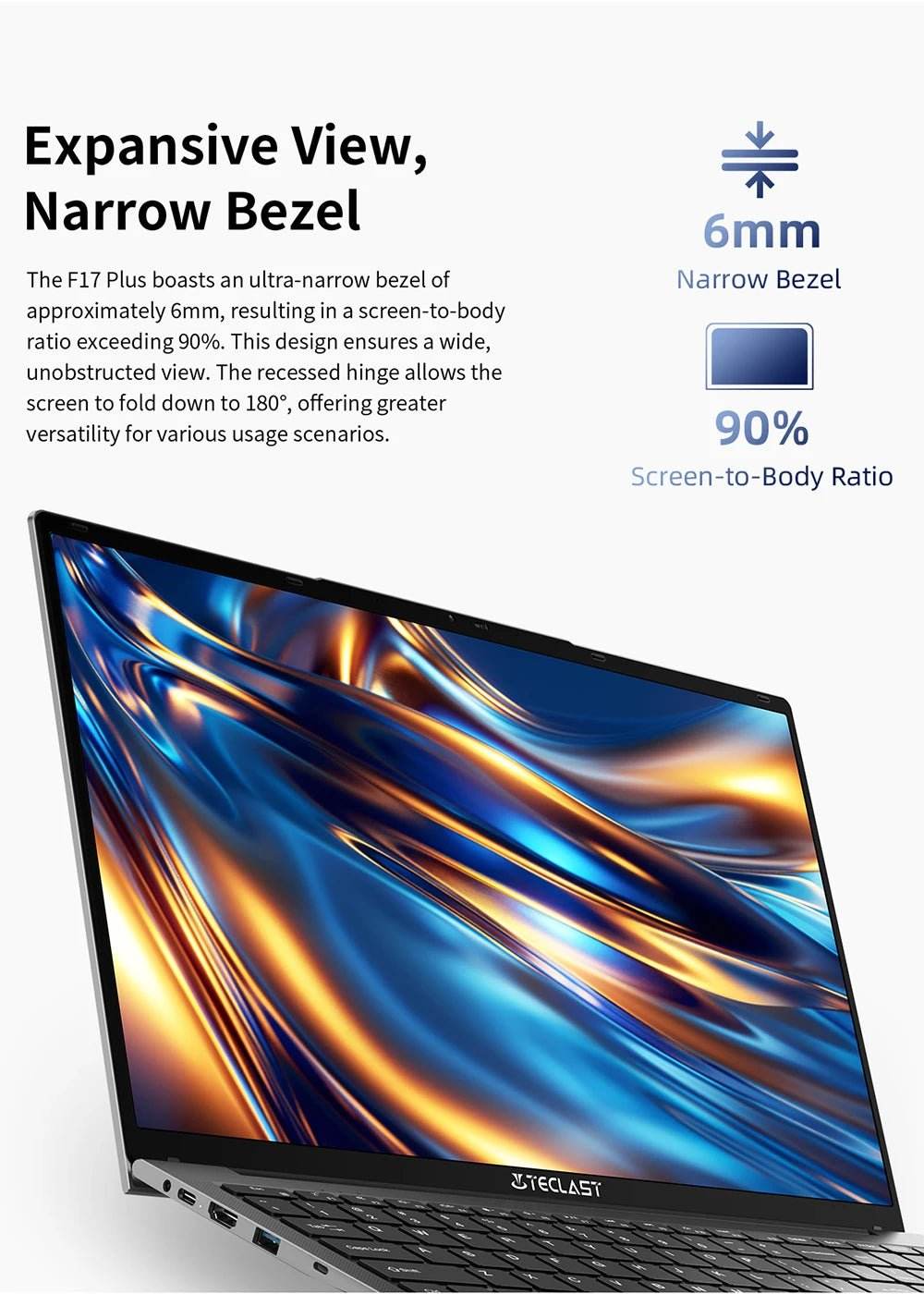 Teclast F17Plus 17.3 inch Laptop Intel N95 16GB RAM 512GB SSD Windows 11 Notebook - Loja Manuel Coelho