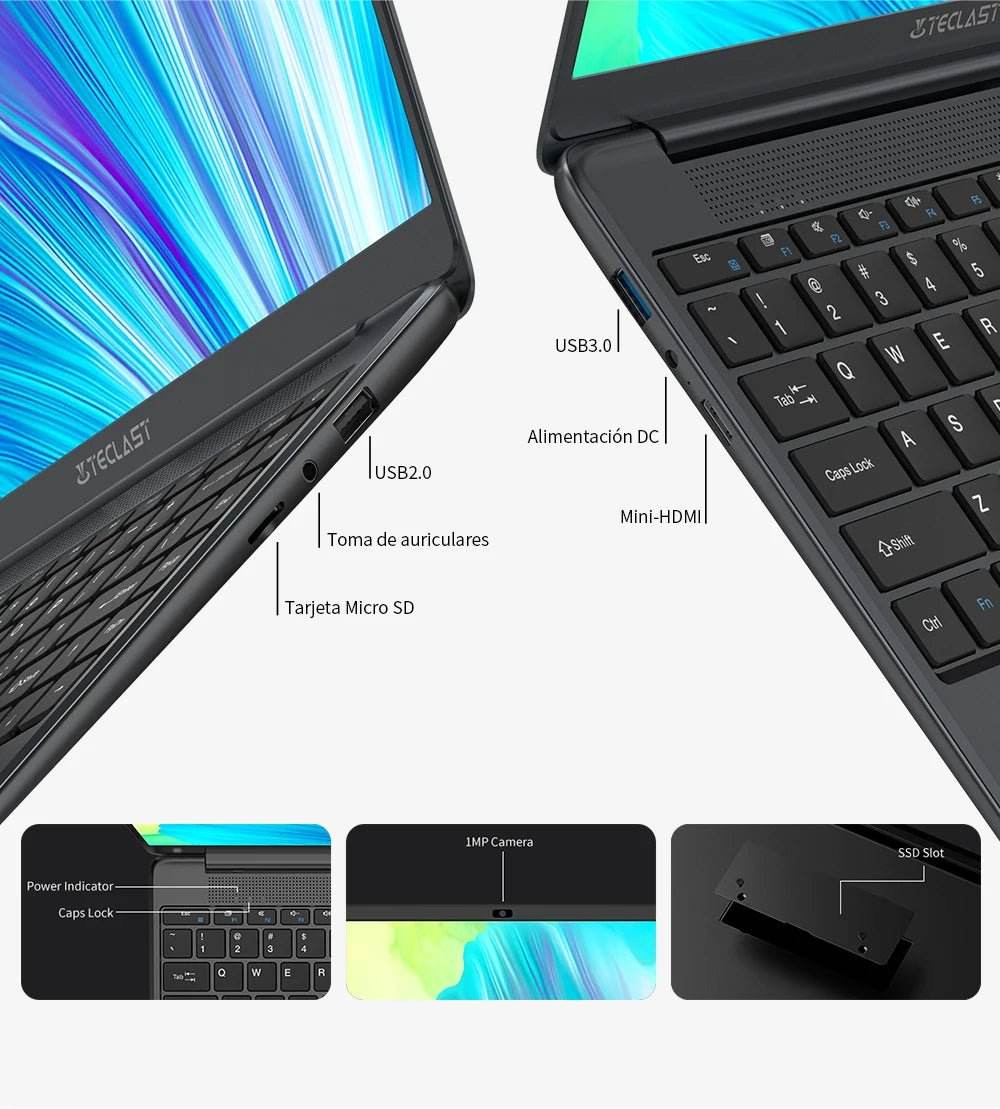 Teclast F7 Plus 3 Laptop, 14.1 Inches, 8Th Gen. Gemini Lake Celeron Cpu, 8Gb Ram, 256Gb Ssd - Loja Manuel Coelho