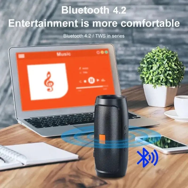 TF USB Bluetooth Speaker Dual Speaker Stereo Outdoor - Loja Manuel Coelho