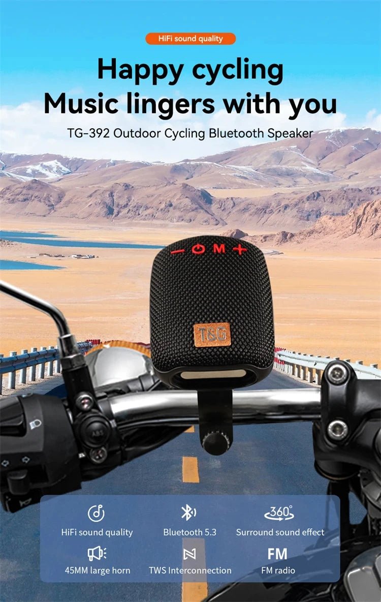 TG392 Outdoor Bicycle Bluetooth Speaker Portable Wireless Sound Box - Loja Manuel Coelho