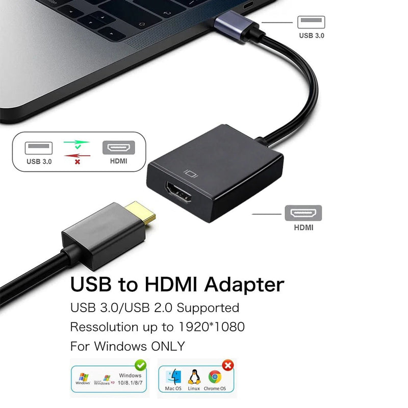USB 3.0 to HDMI Adapter Converter USB Adapter Cable 1080P HDTV - Loja Manuel Coelho