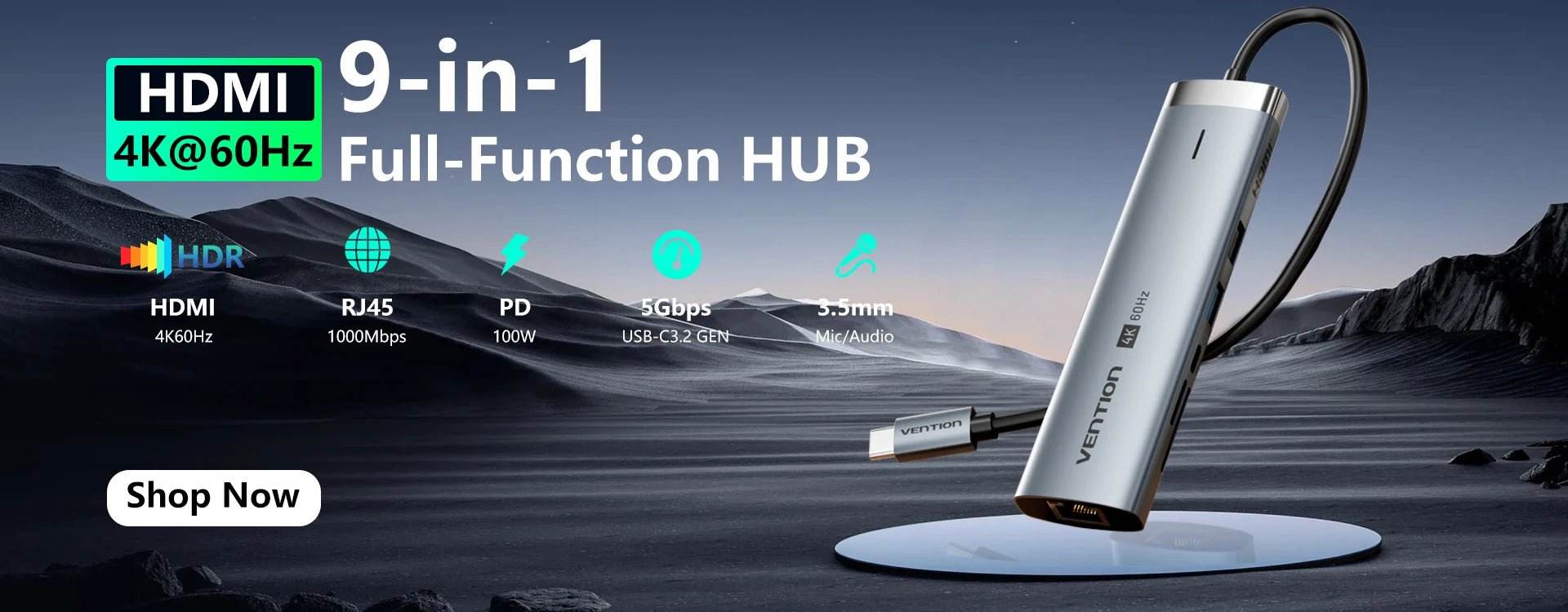 Vention USB 3.2 Gen2 HUB 5 Ports Splitter 10Gbps - Loja Manuel Coelho