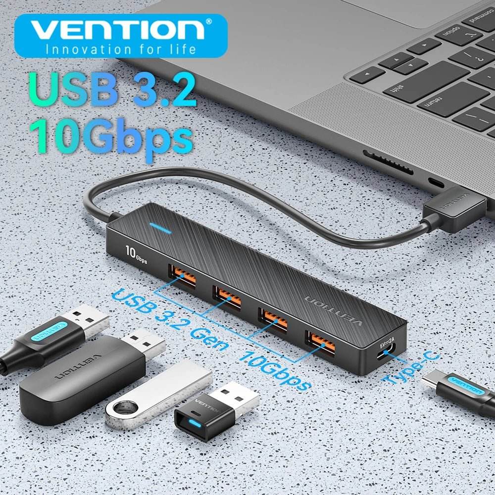 Vention USB 3.2 Gen2 HUB 5 Ports Splitter 10Gbps - Loja Manuel Coelho