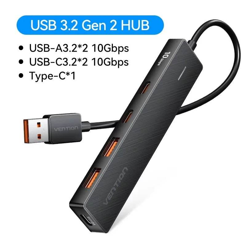 Vention USB 3.2 Gen2 HUB 5 Ports Splitter 10Gbps - Loja Manuel Coelho