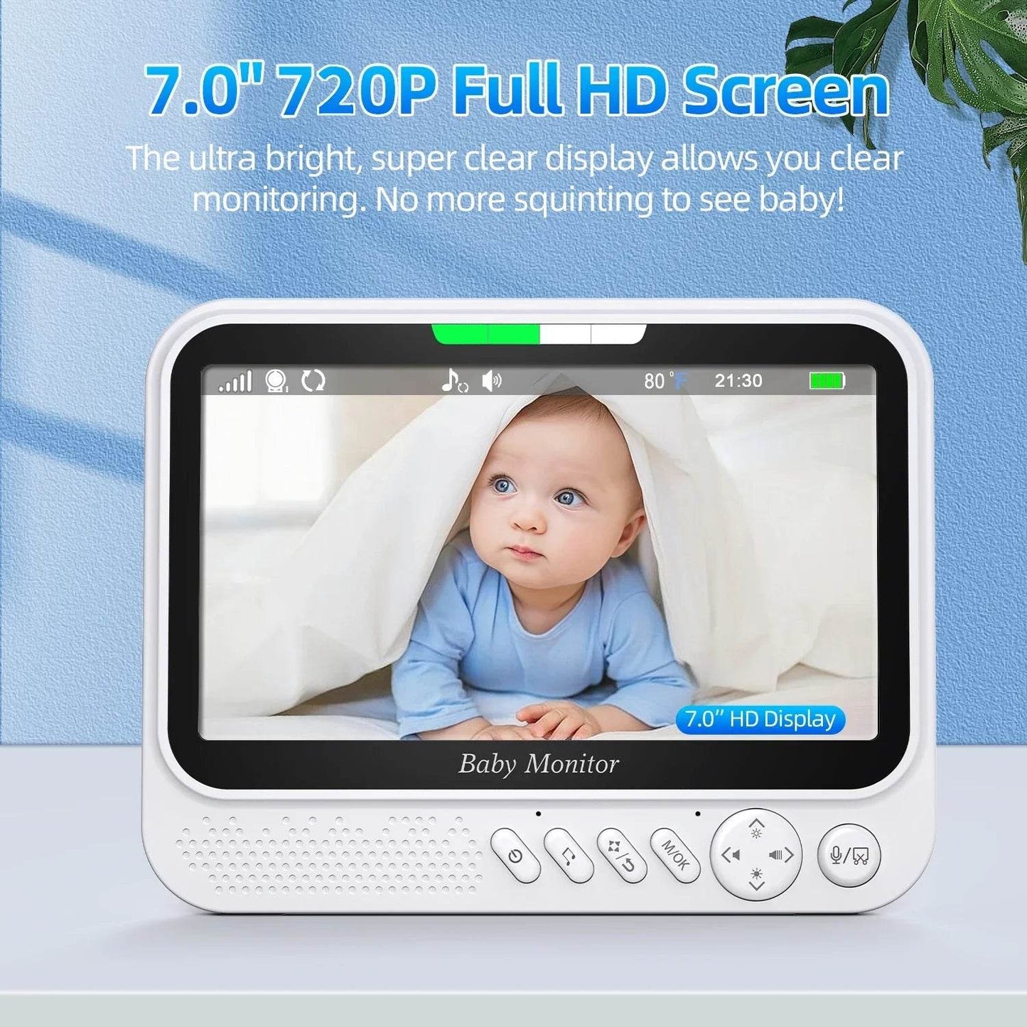 Video Baby Monitor 7‘’Display Screen Pan Tilt Zoom Security Camera IR Night Vision - Loja Manuel Coelho