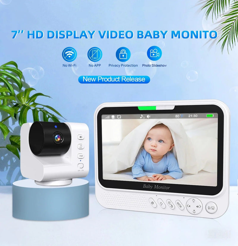 Video Baby Monitor 7‘’Display Screen Pan Tilt Zoom Security Camera IR Night Vision - Loja Manuel Coelho