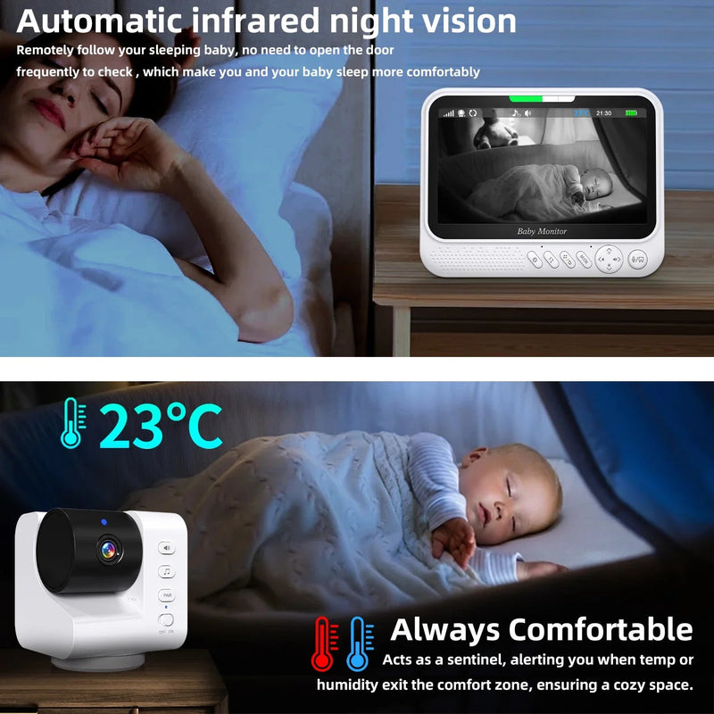 Video Baby Monitor 7‘’Display Screen Pan Tilt Zoom Security Camera IR Night Vision - Loja Manuel Coelho