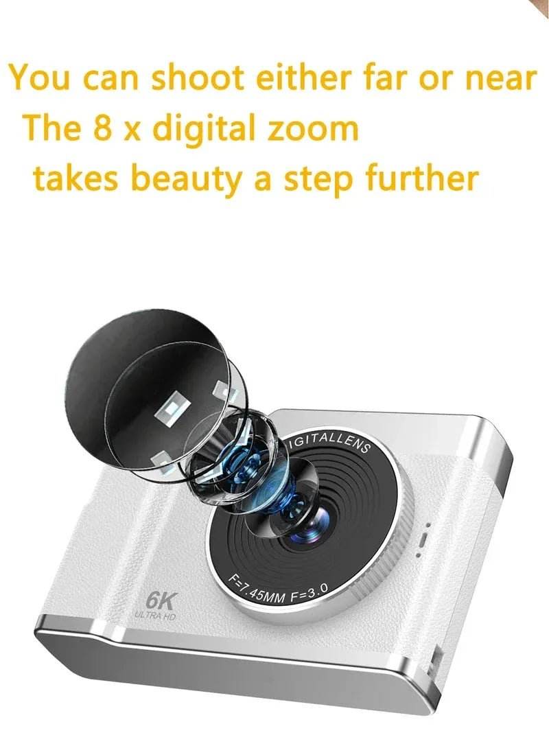 Xiaomi 6k Hd Digital Camera 6400W 2.4in Ips Display With Fill Light 8x Zoom Video Camera - Loja Manuel Coelho