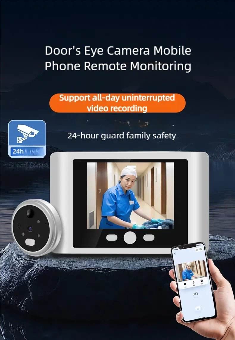 Yuezhe WiFi Smart Doorbell Peephole Camera - iCam365 - Loja Manuel Coelho