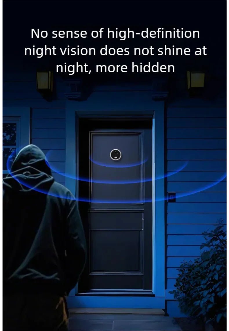 Yuezhe WiFi Smart Doorbell Peephole Camera with ICam365 APP 2000mAh - Loja Manuel Coelho