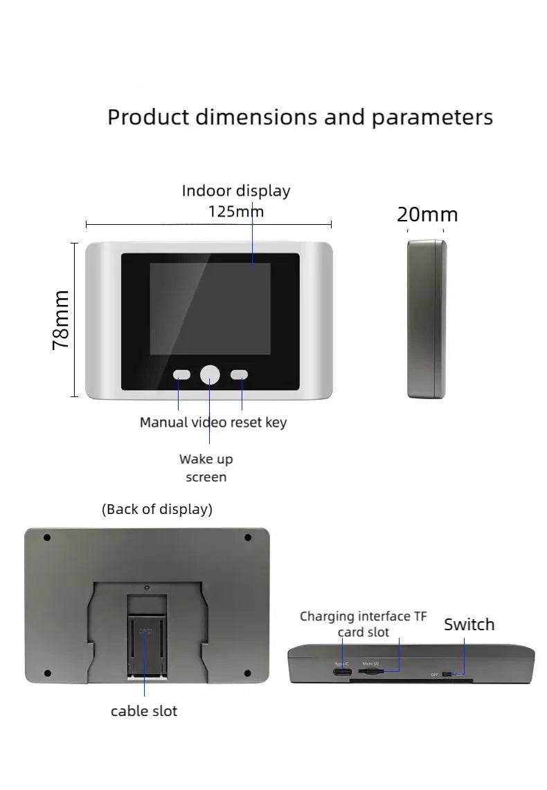 Yuezhe WiFi Smart Doorbell Peephole Camera - iCam365 - Loja Manuel Coelho