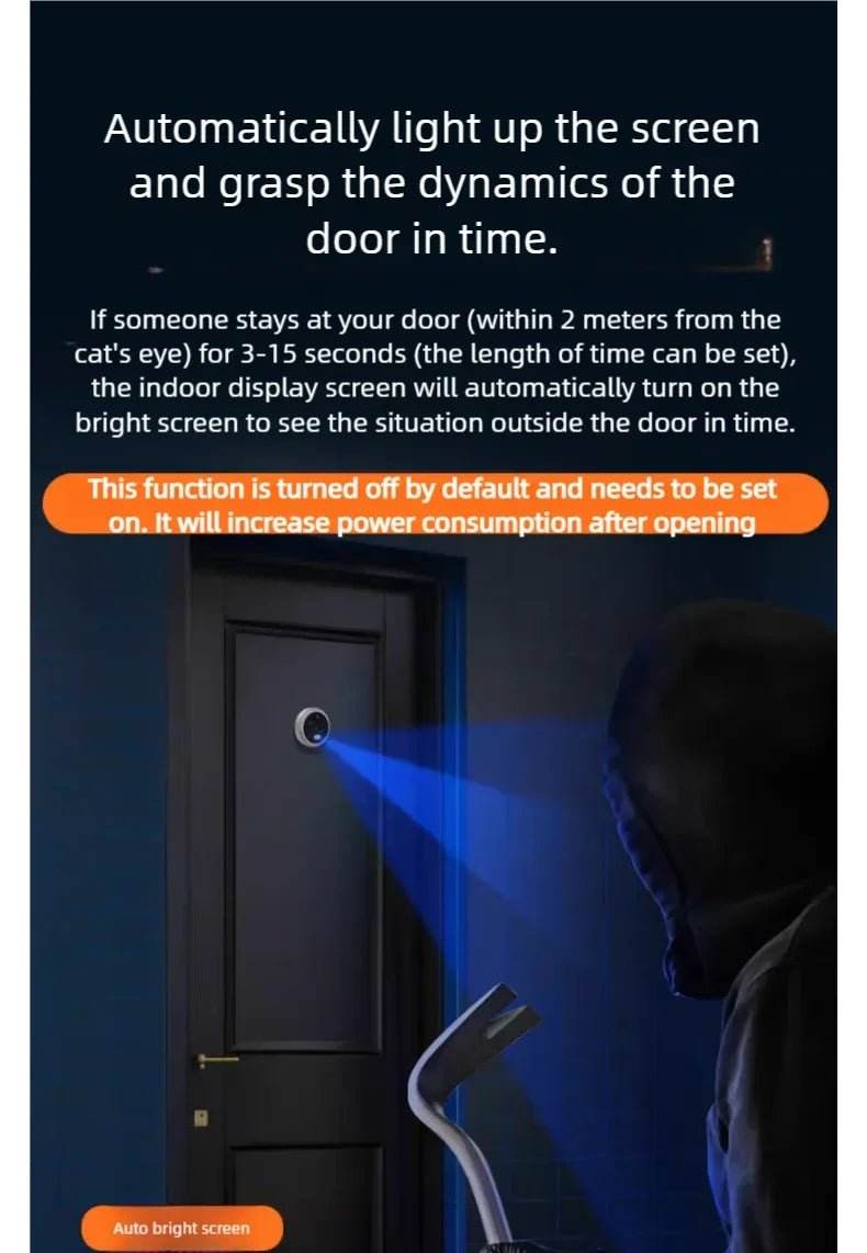 Yuezhe WiFi Smart Doorbell Peephole Camera - iCam365 - Loja Manuel Coelho