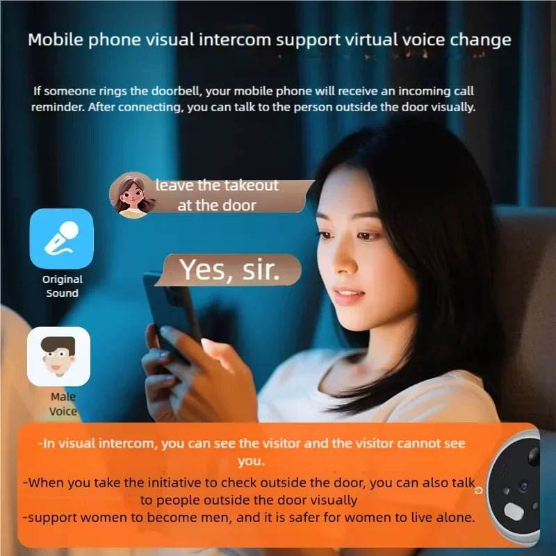 Yuezhe WiFi Smart Doorbell Peephole Camera - iCam365 - Loja Manuel Coelho