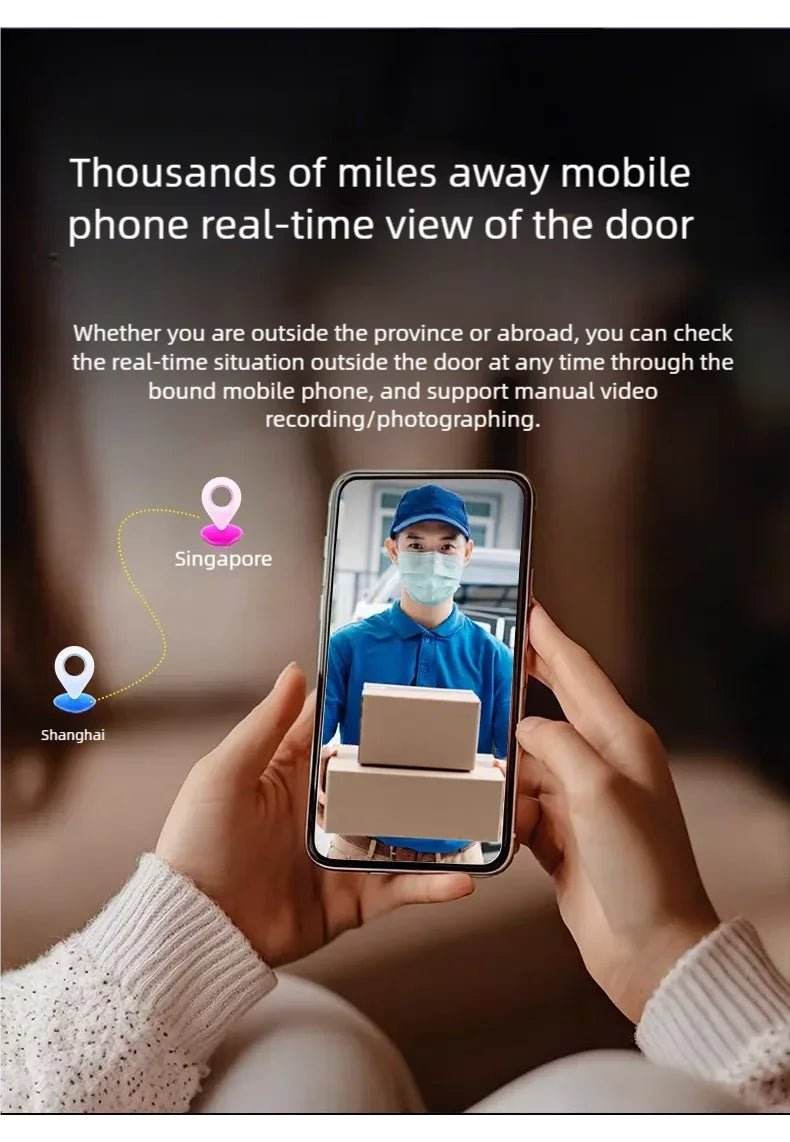 Yuezhe WiFi Smart Doorbell Peephole Camera - iCam365 - Loja Manuel Coelho
